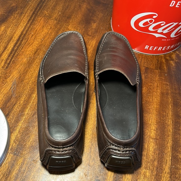 HOGO BOSS BROWN LEATHER DRIVER MOCCASIN. - Picture 4 of 12